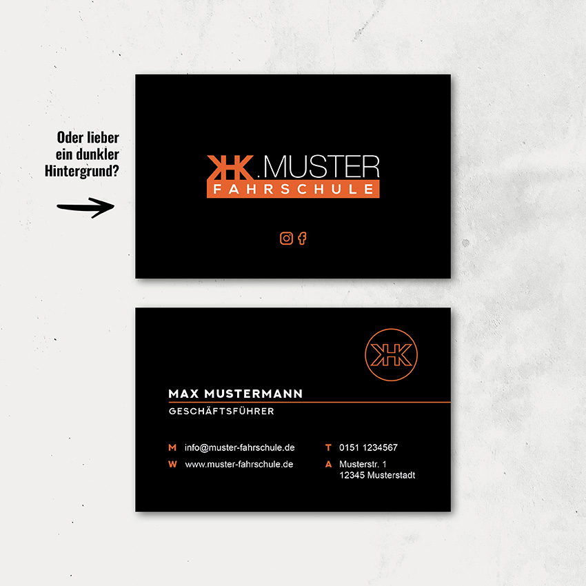 Visitenkarten schwarz