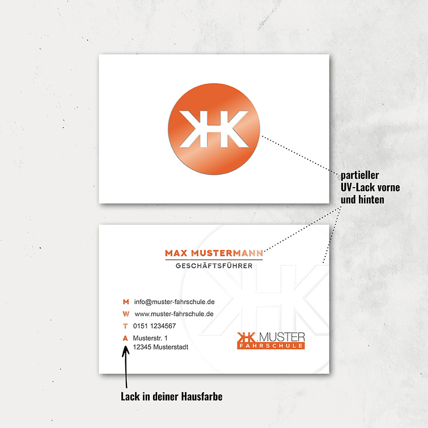 Visitenkarten weiß partiell