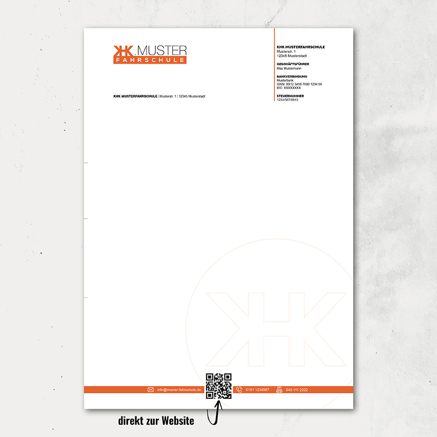 Briefpapier mit QR-Code