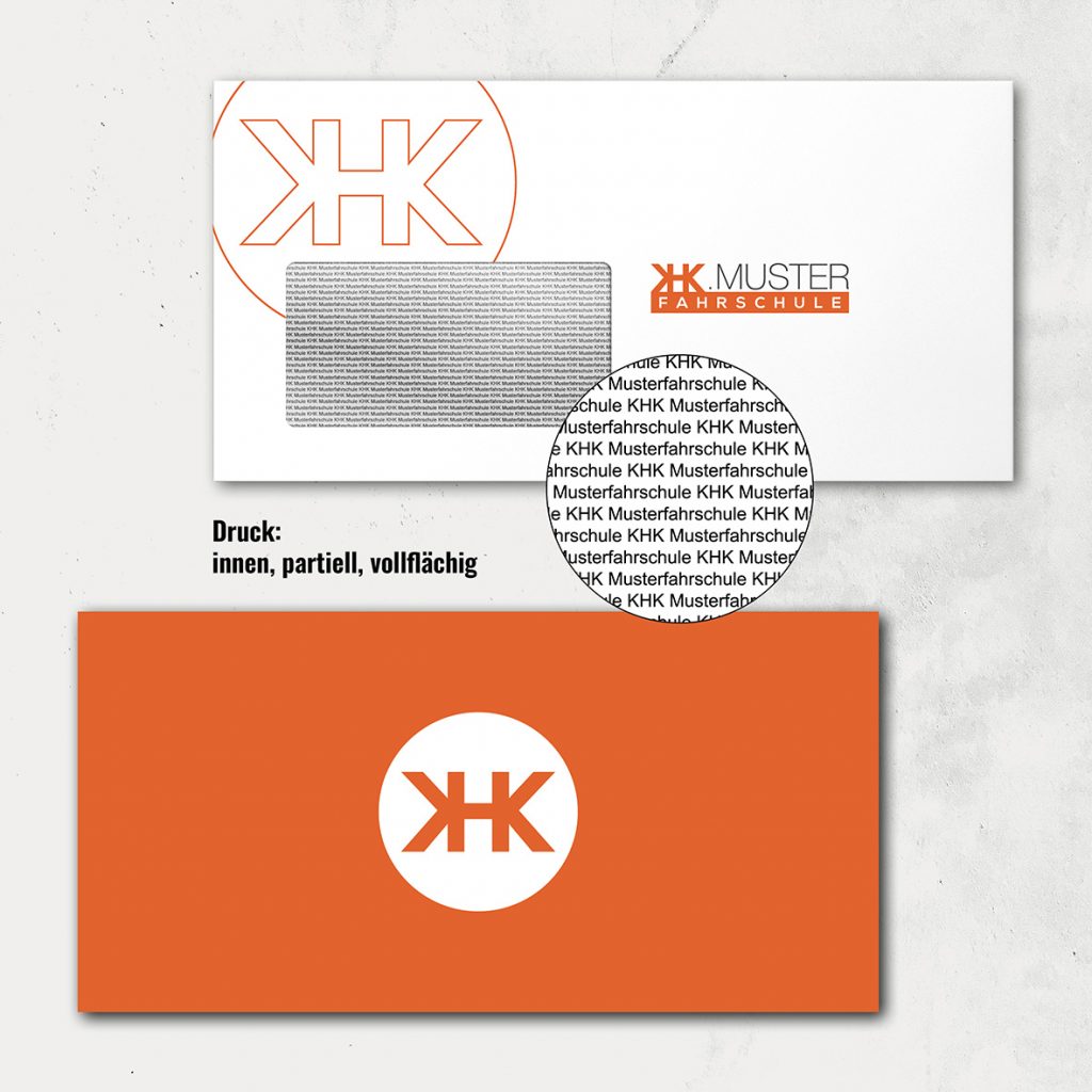 Briefumschlag Druckbereich