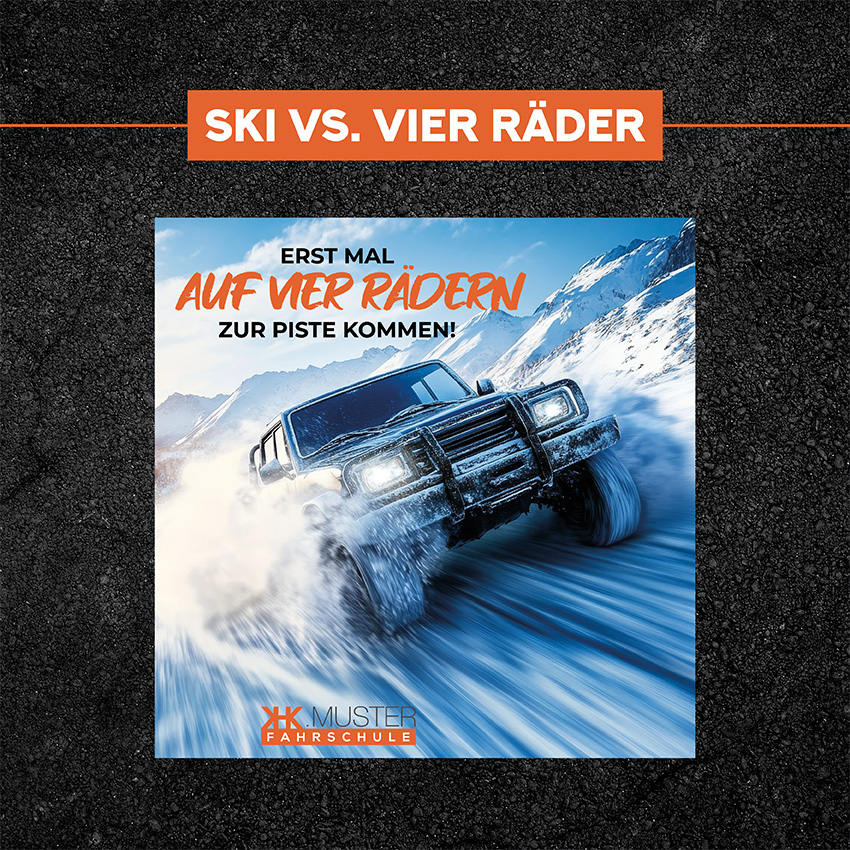 Ski vs. vier Räder